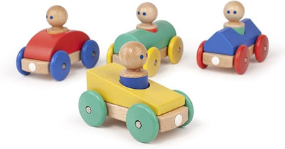 3 Piece Tegu Magnetic Racer Building Block Set, Yellow Big Top