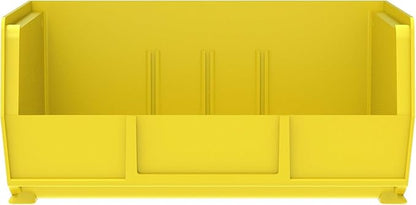 Akro-Mils 30235 AkroBins Plastic Storage Bins, Space-Saving Stackable Bins for Garage, Pantry, Craft Organization, 11" x 11" x 5", Yellow, 6-Pack