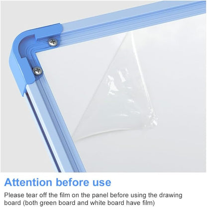 Harmoniousplay Kids Double Sided Easel Double Sided Magnetic Whiteboard and Chalkboard Adjustable Height Art Easel Ages 2 and Up (Blue), Pink