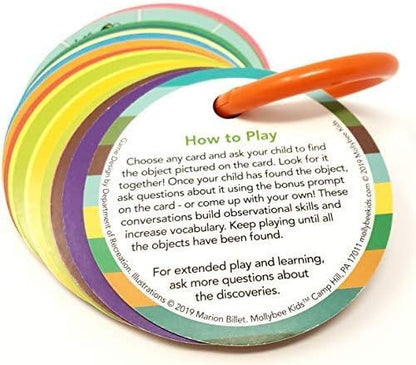 MOLLYBEE KIDS Toddler Outdoor Scavenger Hunt Cards at The Park, Toddler Games, Gifts for Ages 2, 3