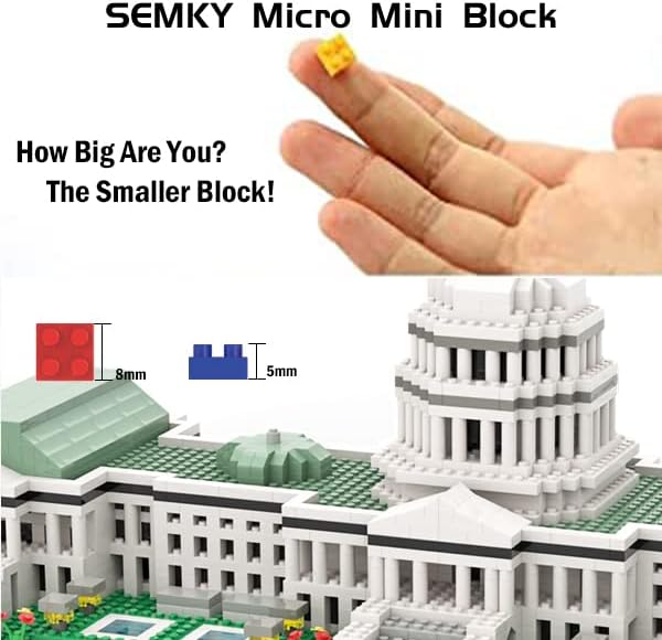SEMKY Micro Mini Blocks United States Capitol Famous Landmark Model Set,(2888Pieces) -Building and Architecture Toys Gifts for Kid and Adult