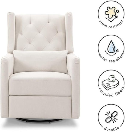 DaVinci Everly Recliner and Swivel Glider in Performance Cream Eco-Weave, GREENGUARD Gold Certified