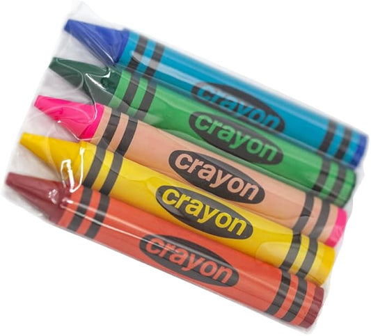 Lucky Art 20 Sets of 5 Packs (100 count) Jumbo Size Crayons - Mini Crayon Packs Non-Toxic Crayons; Crayons in bulk for Kids Party Favors, School Supplies for Teachers & Travel Crayons