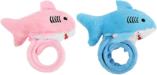 Abaodam 2pcs Shark Slap Bracelet Animal Slap Bracelets Plush Stuffed Animal Hugger Snap Wrist Band for Kids Birthday Party