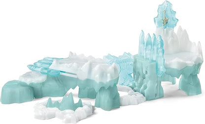 Schleich Eldrador Creatures Attack on Ice Fortress Playset with Ice Monster and Jungle Monster Action Figures - Features Battle Crocodile with Moving Arms and Sabre Tooth Tiger, Gift for Kids Ages 7+