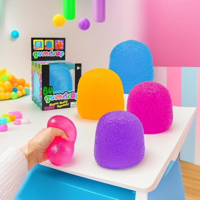 4 Pcs Squishy Fidget Toys Stress for Kids and Adults, Super Solid Squeeze Ball, Sensory for Stress Relief, Birthday, Easter Basket Stuffers and Party Favors