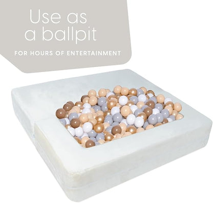 Milliard Kids Couch - Modular Kids Sofa for Toddler and Baby Playroom/Bedroom Furniture (Ivory) with Bonus Pillow