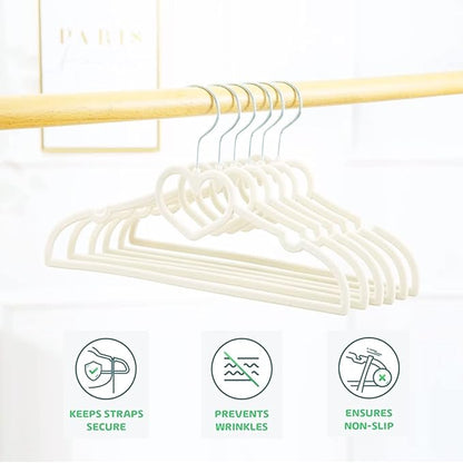 Kids Velvet Hangers 50 Pack, 12.8 Inch Non Slip Toddler Hangers, Ultra Slim Space Saving Childrens Hanger - 360° Swivel Hook, Cascade Design, Durable & Cute Baby Hangers (White