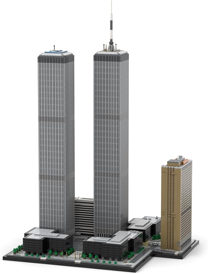 MOC-177998 World Trade Center Building Blocks Set, 1/800 World Famous Architecture Landmark NY City Skyline Construction Toy for Adults, Designed by bru_bri_mocs, 7121PCS