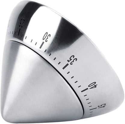 Kitchen Timers - Fashionable Stainless Steel 60 Minutes Count Down Mechanical Cooking Timer Silver - Kids Vintage Analog Colored Clock Bulk Alarm Mechanical Kitchen Decorative Anim (Silver)