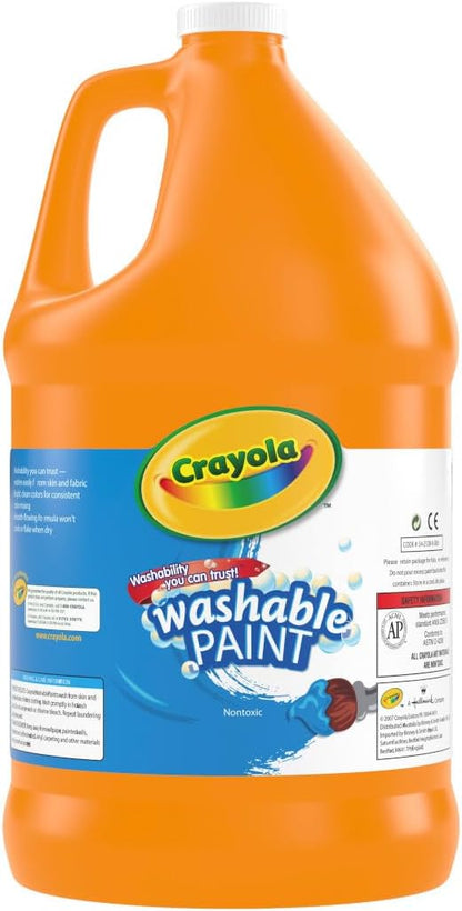 Crayola Washable Paint, Orange Paint, Classroom Supplies, 1 Gallon