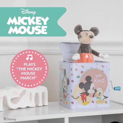 Kids Preferred Disney Baby Mickey Mouse Jack in The Box Musical Toys for Babies and Toddlers, Plays “The Mickey Mouse March” Mickey Springs Out from A Colorful Box