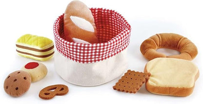 Hape Toddler Bread Basket |Soft Pretend Food Playset for Kids, Bread Toy Basket Includes Toast, Jam Cookie, Cake, Soda Biscuit and More