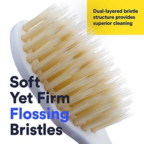 MOUTHWATCHERS Soft Manual Toothbrushes, Family Pack, 2 Adult, 2 Childrens Flossing Toothbrushes, Ultra Clean, Good for Sensitive Teeth and Gums, by Dr. Plotka's