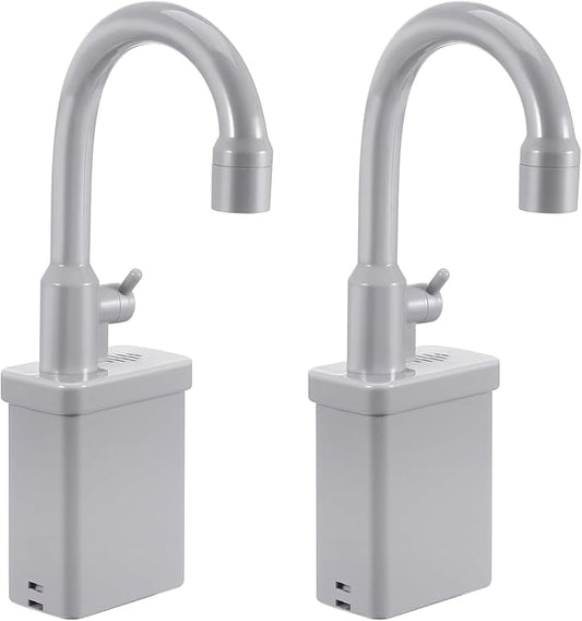 ERINGOGO 2pcs Kitchen Sink Faucet Kids Toy Replacement for Pretend Play Sinks with Running Water Faucet Toy Dishwasher Toys Play Kitchen Accessories Grey