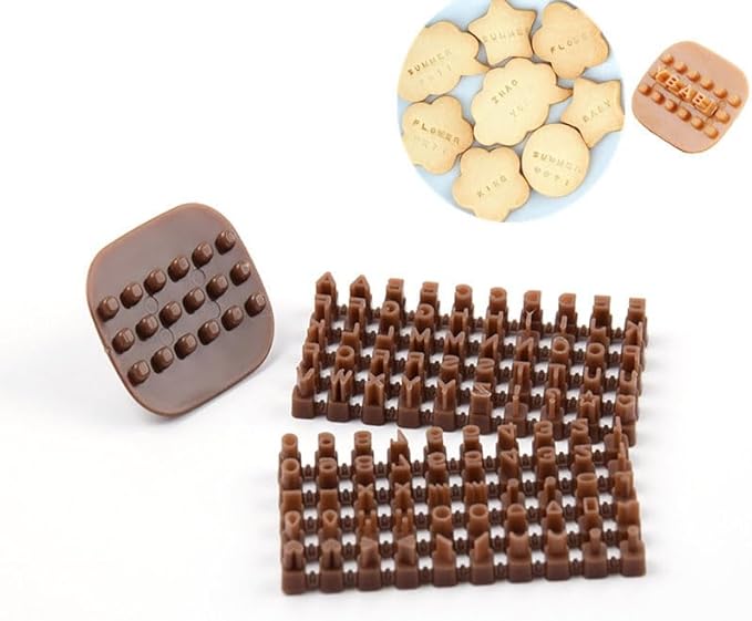 Letter Stamps for Clay, Fyrcomft 100 Pcs Alphabet Number Pottery Stamp Set Ceramic Polymer Clay Tools Small Press Letter Stamps DIY Cookie Cutters