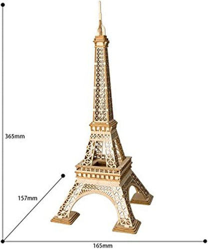 Rolife 3D Wooden Puzzle Wooden Craft Kit Eiffel Tower Model Kit Brain Teaser Games Laser-Cut Building Kits-Model Toy Educational Activity-Best Birthday for Kids to Build