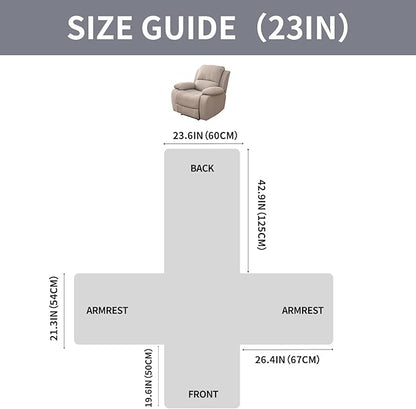 Easehomey 100% Waterproof Recliner Chair Covers, Non Slip Dog Chair Cover Furniture Protector Washable Chair Cover with Pocket, Elastic Straps for Kids,Pets,Dogs (Light Gray, 23.6")