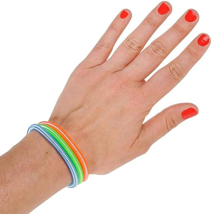 ArtCreativity Spring Bracelets - Pack of 12 Elastic Plastic Wristbands in Assorted Neon Colors - Fun Party Favor, Carnival Prize - Amazing Gift for kids, adults