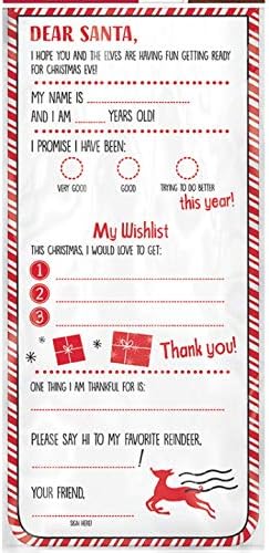 Official DIY Letters to Santa Kit Set of 4-Christmas Wish List-4 Fill in Cards with Sticker Seals