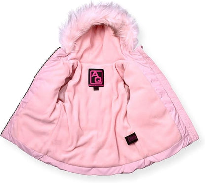 Arctic Quest Little Girls Bib Snow Pants and Ski Jacket Water-Resistant Snowsuit For Kids Winter Jacket For Girls