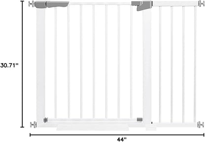 Extra Tall and Wide Baby Gate for Stairs, Child Gate, Auto Close Safety Baby Gate, Durability Dog Gate for The House, Doorways. Gates for Dogs Indoor, White Pressure Baby Gate.