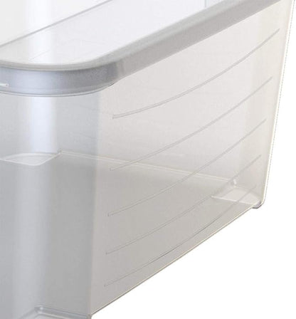 Life Story 24 Pack Light Duty Stackable Storage Bin, 55 Quart Home Organizer, Versatile Lightweight Locking Bins with Carrying Handles, Clear