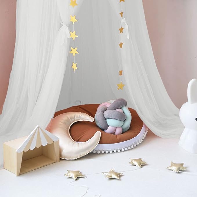 ESUPPORT Dome Princess Bed Canopy Round Lace Mosquito Net Play Tent Hanging House Decoration Lace Netting Curtains for Indoor Outdoor