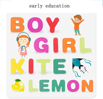 Wooden Toddler Puzzles 2 Packs Kids Educational Learning Toys Preschool Puzzles Letters Alphabet Number for 1 2 3 4 5 Year Old Boy Girl Toddler Children Gifts