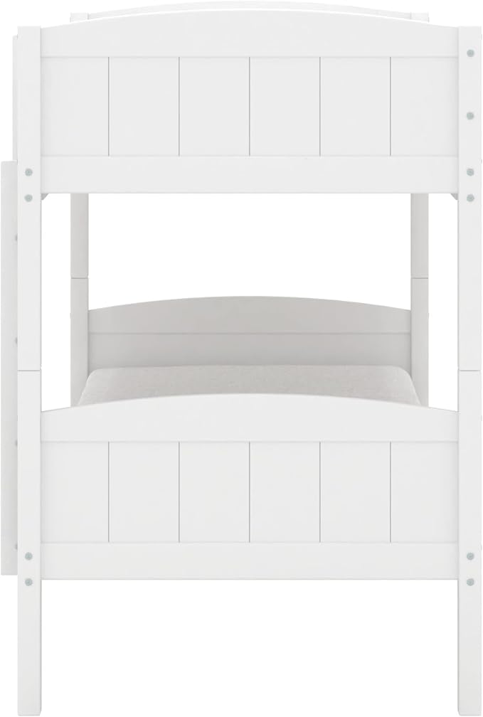 Hillsdale Alexis Contemporary Wood Arch Twin Over Twin Size Bunk Bed, White
