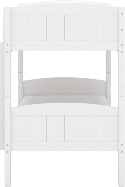 Hillsdale Alexis Contemporary Wood Arch Twin Over Twin Size Bunk Bed, White
