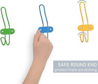 Kids Wall Coat Hooks for Girls and Boys for Jackets Backpacks Robes and Towels - Children Colorful Wall Mounted Hanger Hooks Rack for Nursery Bedroom and Bathroom - Set of 5