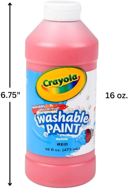 Crayola Washable Paint for Kids, Red Kids Paint, 16 Ounce Squeeze Bottle