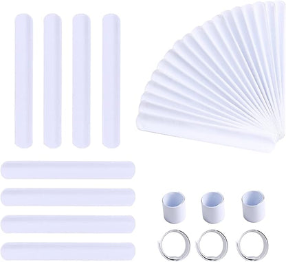 Umikk 110 Pack White Slap Bracelets Bulk, 8.7 x 1.2 Inch DIY Slap Bracelet for Kids, Blank Slap Bands for School Craft Projects, Birthday, Halloween, Christmas, DIY Painting, Vinyl Wrapping