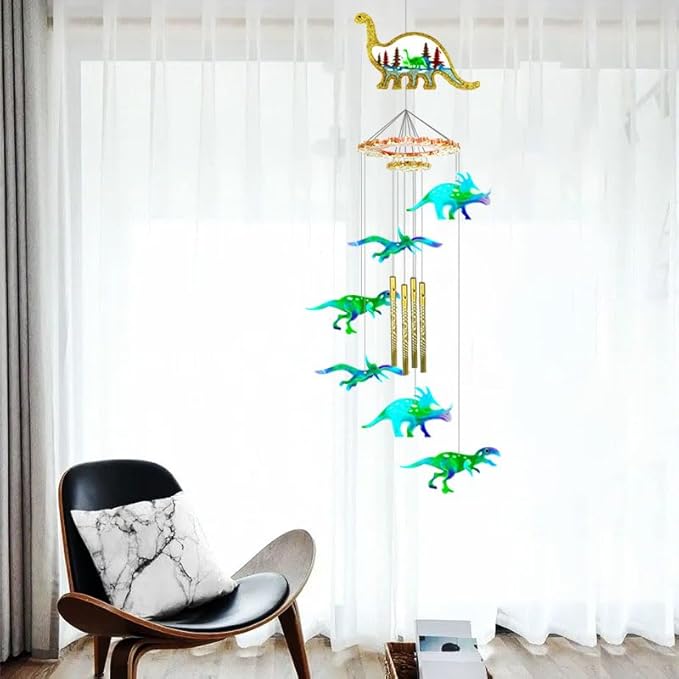 DIY Dinosaur Wind Chime Resin Mold Set, 33-Piece Kit with T-Rex and Triceratops Designs, Dinosaur Wind Chime Making Tools, Bedroom and Living Room Decorations, epoxy Resin Silicone molds