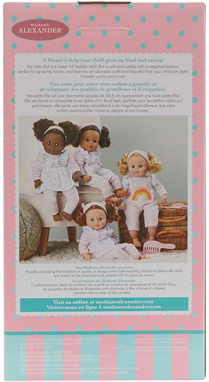 Madame Alexander 14" My Little Girl Rainbow Overalls Doll, Light Skin Tone