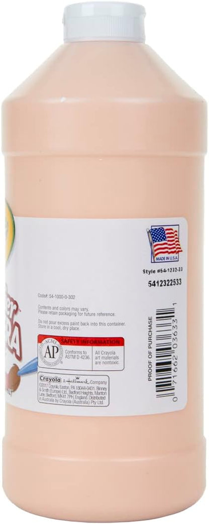 Crayola Tempera Paint 32-Ounce Plastic Squeeze Bottle, Peach
