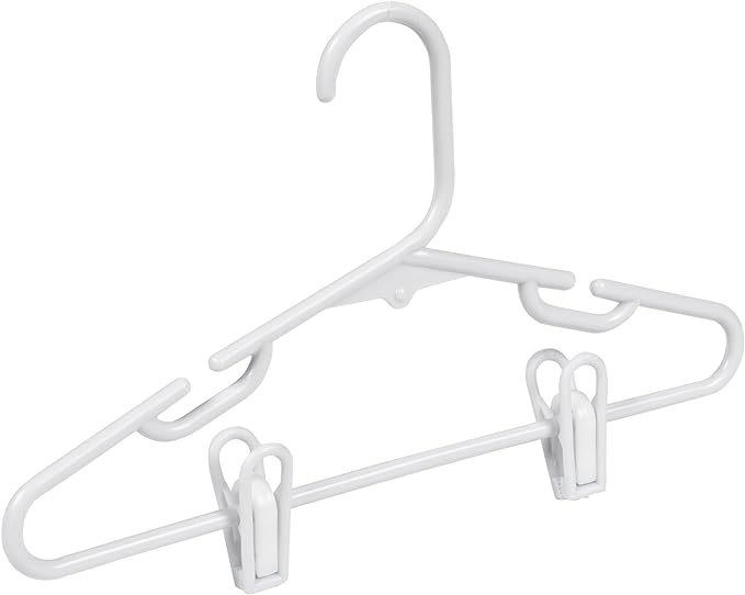 Honey Can Do Kids Clothes Hangers with Clips, HNG-09047 White, 7" x 0.25" x 11.75 inches, 18-Pack