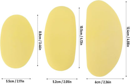 3Pcs Soft Rubber Rib for Pottery Clay, 3 Sizes Ceramic Sculpting Essential Tool for Pottery DIY Craft Work (Yellow)