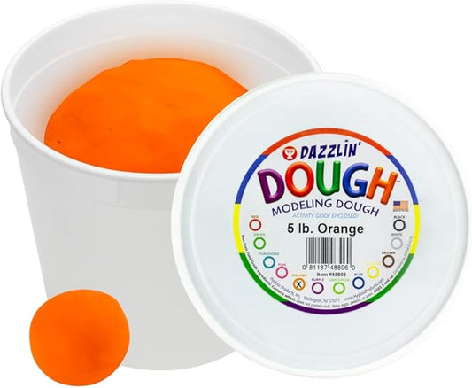 Hygloss Play Modeling Dough - Orange Dough Unscented - Safe & Non-Toxic for Kids Arts & Crafts - Party Favors - Classroom Supplies - 5lb