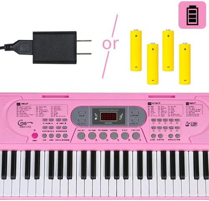 Hricane Keyboard Piano Lighted Keys for Beginner Adults Teens Kids, 61 Key Electronic Music Keyboard with Teaching Modes Powered by USB or Battery with LCD Display Microphone Headphone Jack