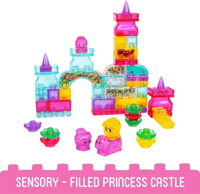 Jelly Blox Classic Castle Set | Includes 45 Pieces | Toddler & Preschool Building Blocks Kids Can Squeeze, Stretch, Squish | MESH ACCREDITED | Safety Tested & Ouch-Free | Sensory Play Toy for Ages 2+