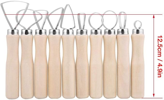 Akozon Pottery Tools Clay Sculpture Tool Set JR2-10/ 10Pcs DIY Wax Carving Pottery Shapers Tools Clay Sculpting Tools Set Accessories