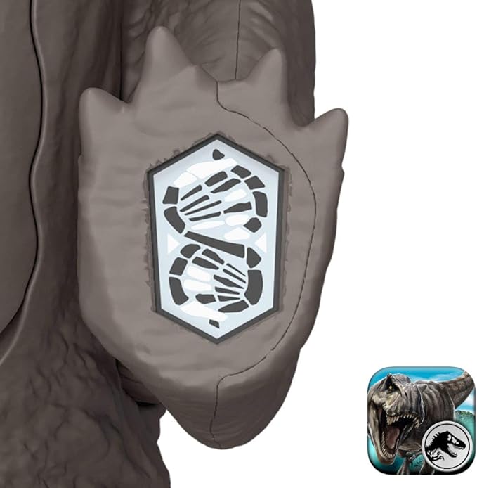 Mattel Jurassic World Rebirth Wild Roar Nasutoceratops Dinosaur Toy with Tail-Controlled Chomp Multi-Direction Attack & Sound, Posable & Digital Play