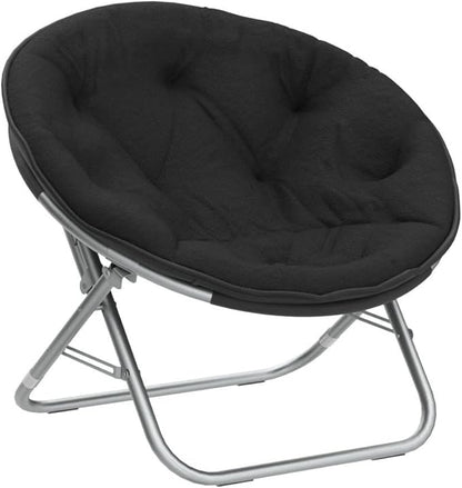 Urban Lifestyle Faux Fur Saucer Chair, One Size, Black