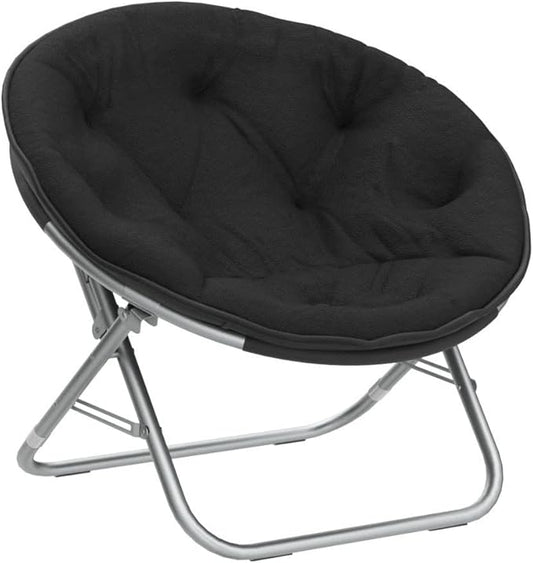 Urban Lifestyle Faux Fur Saucer Chair, One Size, Black