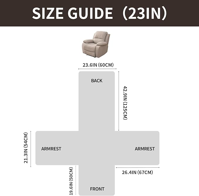 Easehomey 100% Waterproof Recliner Chair Covers, Non Slip Dog Chair Cover Furniture Protector Washable Chair Cover with Pocket, Elastic Straps for Kids,Pets,Dogs (Chocolate, 23.6")