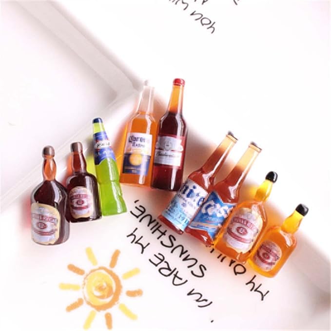 40PCS Miniature Mini Beer Drinks Glass Model Mixed Resin Sets Simulation Instant Model Scene for DIY Necklace Pendants Keychain Brooch Earring Mobile Phone Case Accessories – Random Style 4