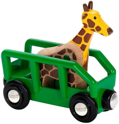 BRIO World - 33724 Giraffe and Wagon Set | Imaginative Play Toy Train Accessory for Kids | FSC-Certified Wood | Engineered for Toddlers 3 and Up, Green
