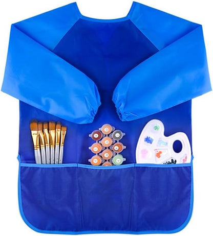 EchoDone 6 Packs Waterproof Children's Art Smock Kids Painting Aprons Long Sleeve with Pocket Baby Smock for Eating 3-5 Years